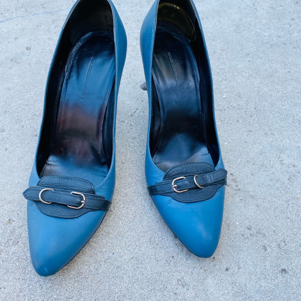 Balenciaga blue heels